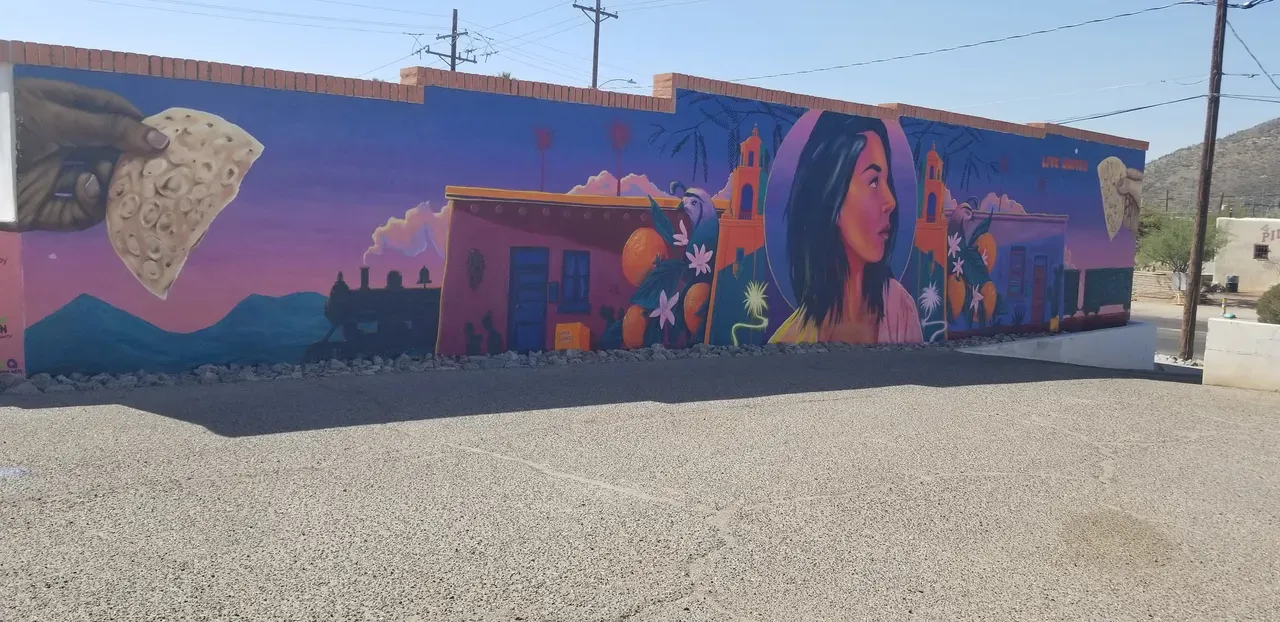Mural on Old Tortilla Factory in Barrio Viejo, Tucson, Arizona