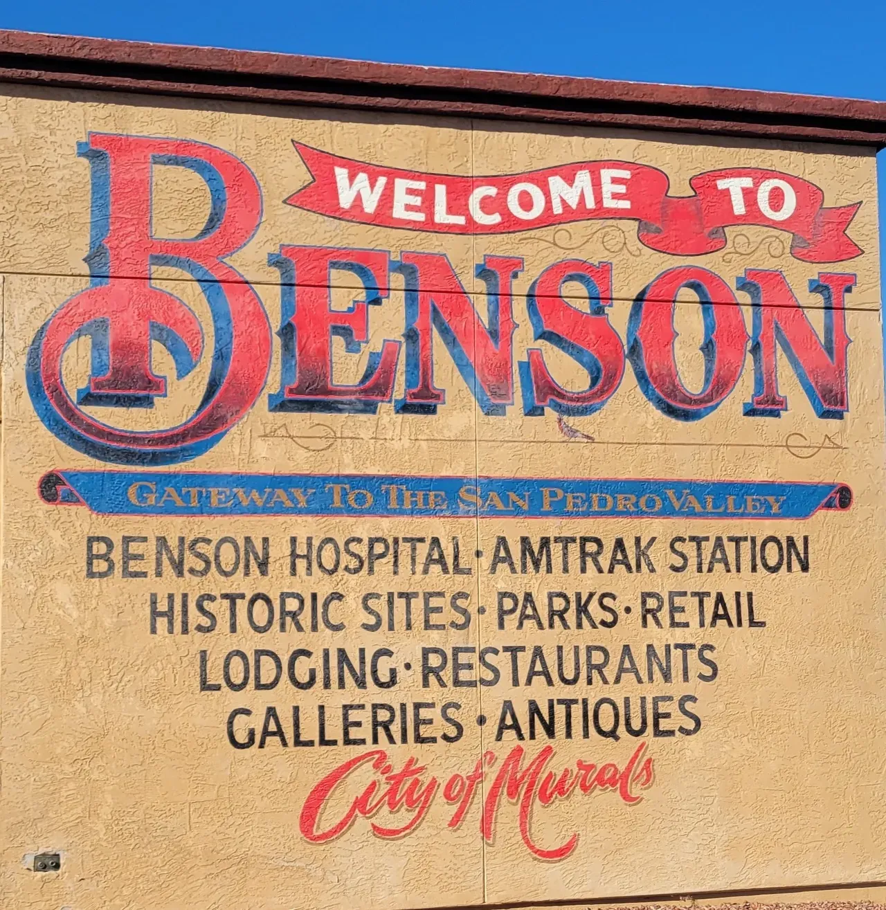 Benson, Arizona murals, welcome, things to do